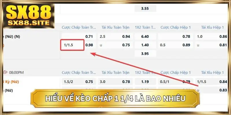 Hiểu về kèo chấp 1 1/4 là bao nhiêu