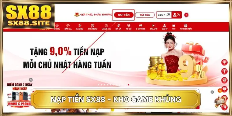 Nạp tiền SX88